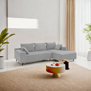 Casaliving Crystal 4 Seater RHS L Shape Sofa Set for Living Room (Black Fabric) Premium Fabric Sofa