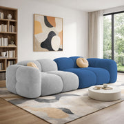 Casaliving Vetras Modern Velvet Bubble Cloud Sofa, Tufted Design Upholstered 3 Seater Sofa Set for Living Room,(Blue Colour) Premium Velvet Fabric Sofa
