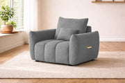 Velora Modern Velvet Bubble Cloud Sofa, Tufted Design Upholstered 3+1+1 Seater Sofa Set for Living Room, (Black Colour) Premium Velvet Fabric Sofa