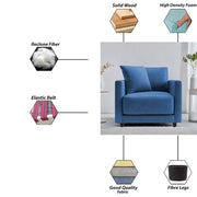 Dominic 1 Seater Sofa Set for Living Room (Black Grey Fabric) Premium Fabric Sofa