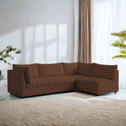 Lenser L Shaped Sofa Set for Living Room (Brown Fabric) Premium Fabric Sofa Set