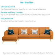 Falco LHS 6 Seater L Shape Sofa Set for Living Room (Orange Fabric) Premium Fabric Sofa