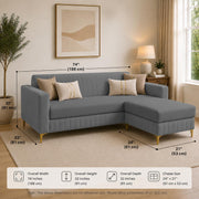 Casaliving Daxos 4 Seater L Shape Sofa Set with Movable Ottoman | Flexible Left or Right Layout | Cozy Velvet Fabric | Soft Touch Seating | Modern Designer Sofa for Living Room (Black)