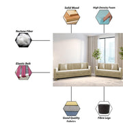 Garcia 3+2 Seater Sofa Set for Living Room (Black - Grey)