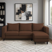 Mikasa 4 Seater RHS L Shape Sofa Set for Living Room (Brown Fabric) Premium Fabric Sofa Set for Living Room