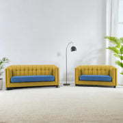 Casaliving Sinclair 3+1+1 Seater Sofa Set for Living Room (Blue Black Colour) Premium Fabric Sofa