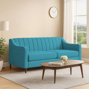 Mobius 3 Seater Sofa Set for Living Room (Turquise Colour Sofa) Premium Fabric Sofa for Living Room