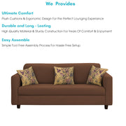 Lifestyle 3 Seater Sofa for Living Room (Black Colour Fabric)