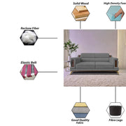 Falconar 3 Seater Sofa Set for Living Room (Dark Grey Fabric) Premium Fabric Sofa