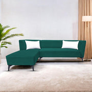 Casaliving Cassidy LHS 6 Seater L Shape Sofa Set for Living Room (Black Colour) Premium Fabric Sofa