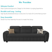 Alicia 3 Seater Sofa Cum Bed for Living Room (Brown Fabric) Premium Fabric Sofa
