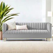 Jarvis 3 Seater Sofa Set for Living Room (Dark Grey Fabric) | Premium Fabric Sofa Set