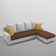 Jester 4 Seater Sofa Set with Center Table for Living Room (Brown Grey Colour) Premium Fabric Sofa