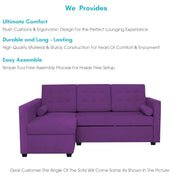 Megan LHS 4 Seater L Shaped Sofa Cum Bed for Living Room (Purple Fabric) Premium Fabric Sofa