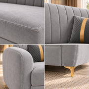 Casaliving Signaturemodel Velure 3 Seater Sofa Set | sued Velvet Fabric| 40D Foam + Zigzag Spring | 3-Yr Warranty (Black Colour)