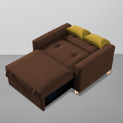 Alfred 1 Seater Sofa Cum Bed Sofa Set for Living Room (Maroon Fabric) Premium Fabric Sofa