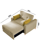 Alfred 1 Seater Sofa Cum Bed Sofa Set for Living Room (Maroon Fabric) Premium Fabric Sofa