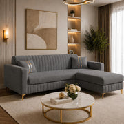 Casaliving Oliveira 4 Seater L Shape Convertible Sofa Set for Living Room, 3 Seater & Ottoman Modular Sectional Couch for Small Space (Yellow) Fabric