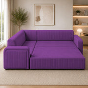 Casaliving Rion 6 Seater L Shape Corner Sofa Cum Bed for Living Room (Black Fabric) Premium Fabric Sofa Cum Bed