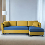 Casaliving Marvin LHS 4 Seater L Shape Sofa Set for Living Room (Black Fabric) Premium Fabric Sofa