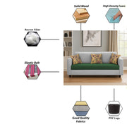 Lifestyle 3 Seater Sofa for Living Room (Black Colour Fabric)