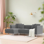 Vesco LHS 4 Seater L Shape Sofa Set for Living Room (Grey) Premium Fabric Sofa