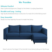 Mikasa 4 Seater RHS L Shape Sofa Set for Living Room (Blue Fabric) Premium Fabric Sofa Set for Living Room