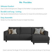 Oslo 4 Seater RHS L Shape Sofa Set for Living Room (Black Fabric) Premium Fabric Sofa Set for Living Room