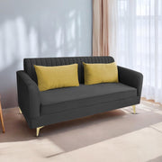 Deren 3 Seater Sofa Set for Living Room (Black Colour) Premium Fabric Sofa