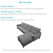 Janifer RHS 6 Seater L Shape Sofa Set for Living Room (Dark Grey Colour) Premium Fabric Sofa Set
