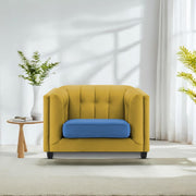 Sinclair 1 Seater Sofa Set for Living Room (Yellow Blue Colour) Premium Fabric Sofa