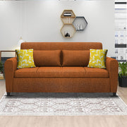 Garnet 3 Seater Sofa Set for Living Room (Orange) Premium Fabric