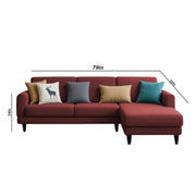 Aria RHS 4 Seater L Shape Sofa Set for Living Room (Maroon) Premium Fabric Sofa Set
