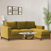 Charmi RHS 4 Seater L Shape Sofa Set for Living Room (Yellow Fabric) Premium Fabric Sofa