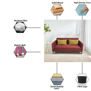 Deren 3 Seater Sofa Set for Living Room (Maroon Colour) Premium Fabric Sofa
