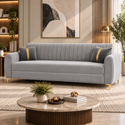 Casaliving Signaturemodel Velure 3 Seater Sofa Set | sued Velvet Fabric| 40D Foam + Zigzag Spring | 3-Yr Warranty (Black Colour)