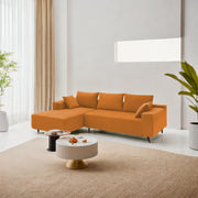 Casaliving Crystal 4 Seater RHS L Shape Sofa Set for Living Room (Black Fabric) Premium Fabric Sofa