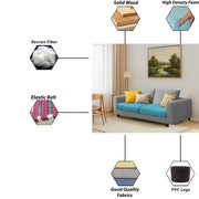 Minta 2 Seater Sofa Set for Living Room (Black - Colour Fabric) Premium Fabric Sofa Set for Living Room