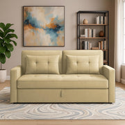 Treshta 2 Seater Pull-Out Premium Fabric Sofa Cum Bed Sofa Set for Living Room (Blue Fabric Color) Premium Fabric Sofa Set for Living Room