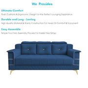 Julio 3 Seater Sofa Set for Living Room (Blue Colour Fabric) Premium Fabric Sofa