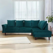 Casaliving Bradley LHS 4 Seater L Shape Sofa Set for Living Room (Black Grey Fabric) Premium Fabric Sofa