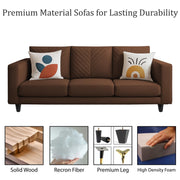 Casaliving Mikasa 3 Seater Sofa Set for Living Room (Black Colour Fabric) Premium Fabric Sofa