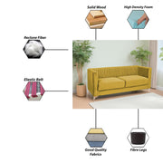 Ember 3 Seater Sofa Set for Living Room (Yellow Colour) Premium Fabric Sofa