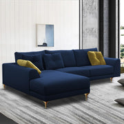 Viva LHS 6 Seater L Shape Sofa Set for Living Room (Blue) Premium Fabric Sofa