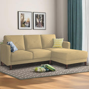 Swaloni RHS 4 Seater L Shape Sofa Set for Living Room (Cream) Premium Fabric Sofa
