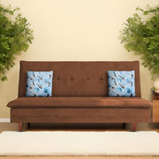 Calvin 3 Seater Sofa Cum Bed for Living Room (Black Fabric) Premium Fabric Sofa