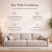 Colt Modern Velvet Sofa, Tufted Design Upholstered 3 Seater Sofa Set for Living Room, (Black Colour) Premium Velvet Fabric Sofa