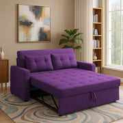 Treshta 2 Seater Pull-Out Premium Fabric Sofa Cum Bed Sofa Set for Living Room (Blue Fabric Color) Premium Fabric Sofa Set for Living Room