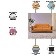 Falconar 3 Seater Sofa Set for Living Room (Orange Fabric) Premium Fabric Sofa