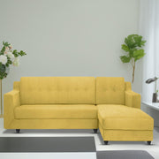 Fracher RHS 4 Seater L Shape Sofa Set for Living Room (Yellow Fabric) Premium Fabric Sofa